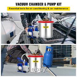 Chambre à vide VEVOR avec pompe Kit de chambre à vide 5 gal 5CFM 1/3HP étage unique