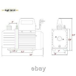 Combo 4cfm 13hp Air Vacuum Pump Hvac + R134a Kit Ac Ac Manifold Gauge Set Oil
