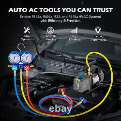 Ensemble d'outils de pompe à vide pour climatiseur avec jeu de jauges pour 404a 22 134a 410a 3.5cfm