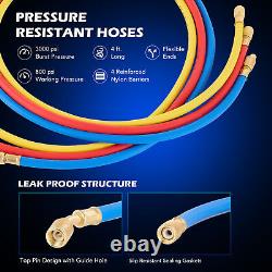 Ensemble d'outils de pompe à vide pour climatiseur avec jeu de jauges pour 404a 22 134a 410a 3.5cfm