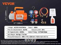 Ensemble de réfrigérant avec pompe à vide à palettes rotatives à un étage et jeu de manomètres pour HVAC