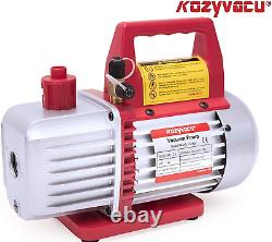 Kit complet d'outils de réparation de climatisation pour voiture Kozyvacu avec pompe à vide à 1 étage 3,5 CFM, ensemble