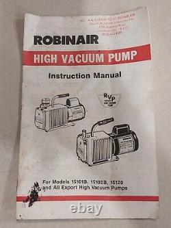 POMPE À VIDE HAUT DÉBIT ROBINAIR 10 CFM 15120 Fonctionne pour le chauffage et la climatisation