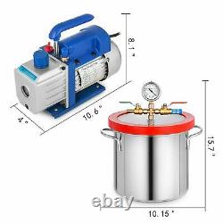 Pompe à vide 1PC 3CFM soutenant la combinaison de fût en acier inoxydable de 2 gallons.