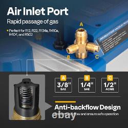 Pompe à vide HVAC 14,4 CFM 1,5 HP 2 étages et ensemble de manomètre AC à 4 voies avec tuyaux de 5 pieds