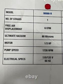 Pompe à vide Mastercool 90066-B 6 CFM à un étage de Mastercool Inc. 90066-B