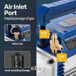 Pompe à vide à air 4,5 CFM 1/3 HP Ensemble de manomètres pour réfrigération AC avec moteur sans étincelle