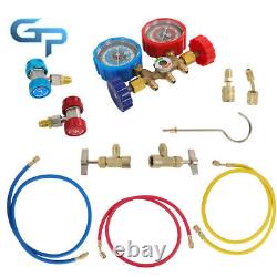 Pompe à vide à air MANIFOLD GAUGE Set 1/3HP 4CFM 3000PSI Kit de réfrigérant HVAC AC