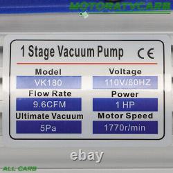 Pompe à vide à palettes rotatives à un étage de 1 HP ALL-CARB 110V 9,6 CFM pour climatisation HVAC