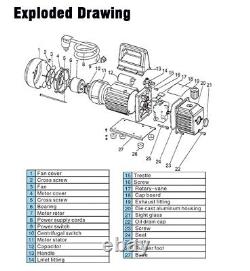 Pompe à vide à piston rotatif à deux étages 110V 7CFM 160800