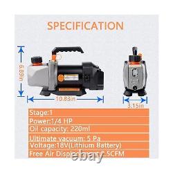 Pompe à vide à un étage 2,5 CFM 18V 60 microns 1/4HP pour réfrigérant de climatisation automatique
