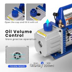 Pompe à vide d'air 4CFM 1/3 HP pour réfrigération AC avec ensemble de manomètre et détecteur de fuite