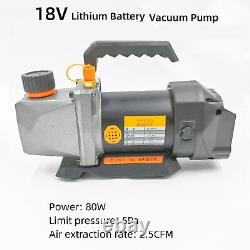 Pompe à vide de batterie Li-ion 18V 5Pa 80W 2.5CFM 1/4 entrée d'air réfrigération
