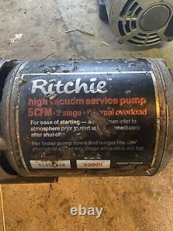 Service de pompe à vide haute pression Ritchie HVAC Refrigeration Modèle # 93000 5CFM 2 étapes