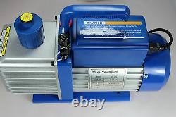 Vacuum Pump 9 Cfm, 2 Stages, 1hp, 110-220v / 50-60hz Tous Les Réfrigérants