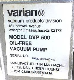 Varian Dvp-500 Pompe À Vide Sans Huile 16cfm 1hp 208-230/460v 3ph État Reconstruit